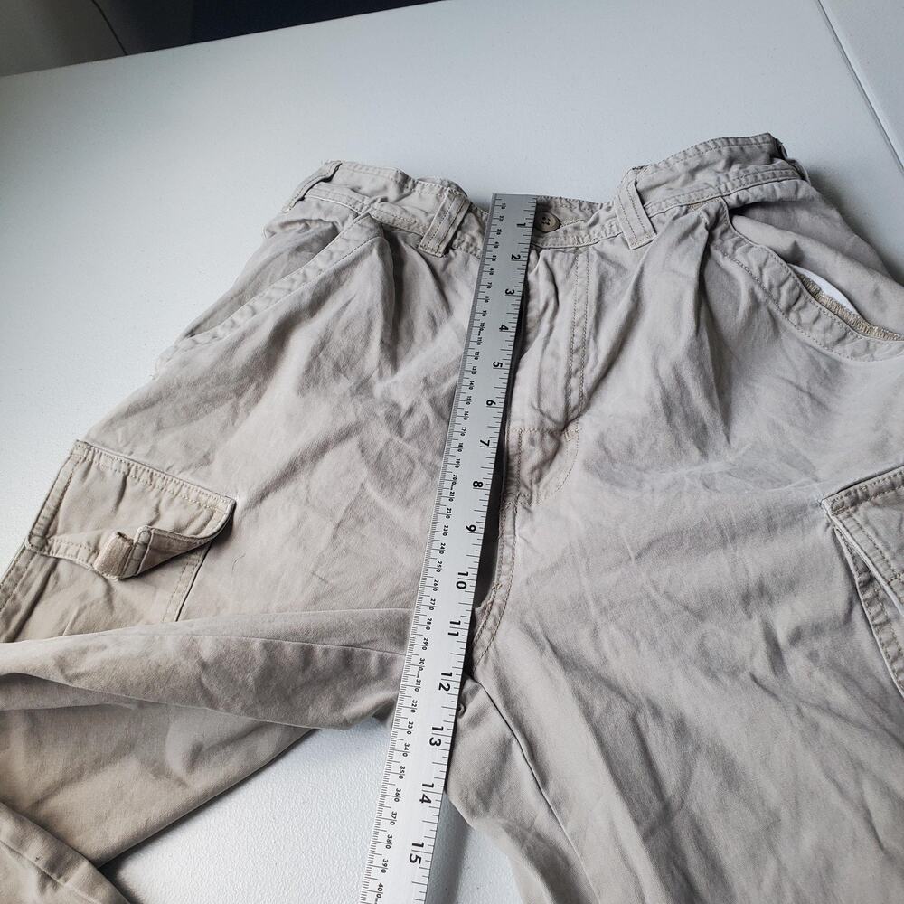 Y2K American Eagle Outfitters Pants Mens 29x30 Beige Cargo Cotton Canvas Baggy - Picture 5 of 7